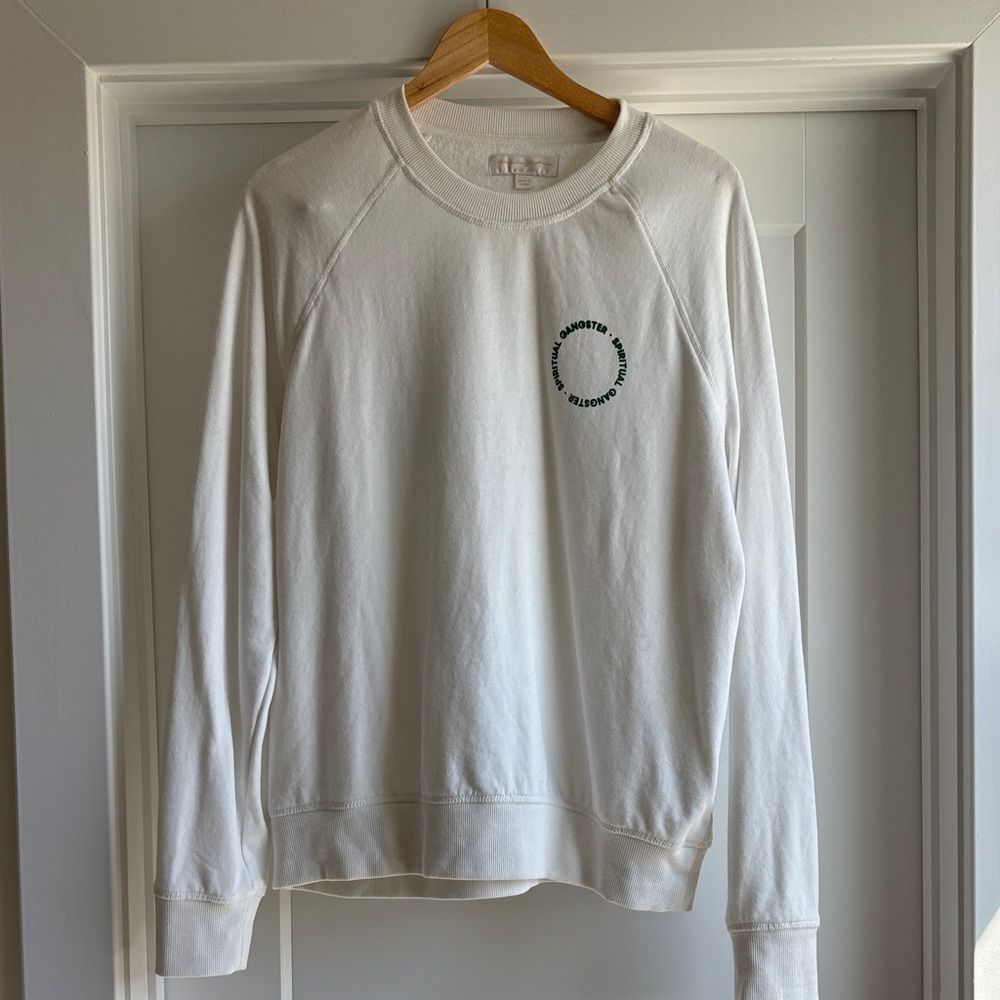 Spiritual Gangster White Crew Neck Sweatshirt